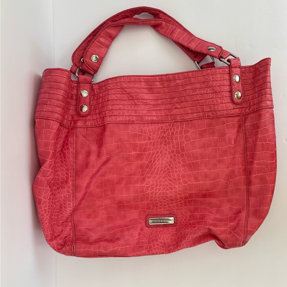 Steve Madden Pink Faux Crocodile Leather Bag